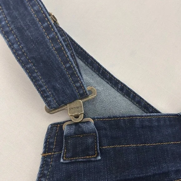 Carhartt Bib Overalls Womens 12/14 Short Dark Wash Denim Rugged Flex Double Knee - Picture 7 of 11
